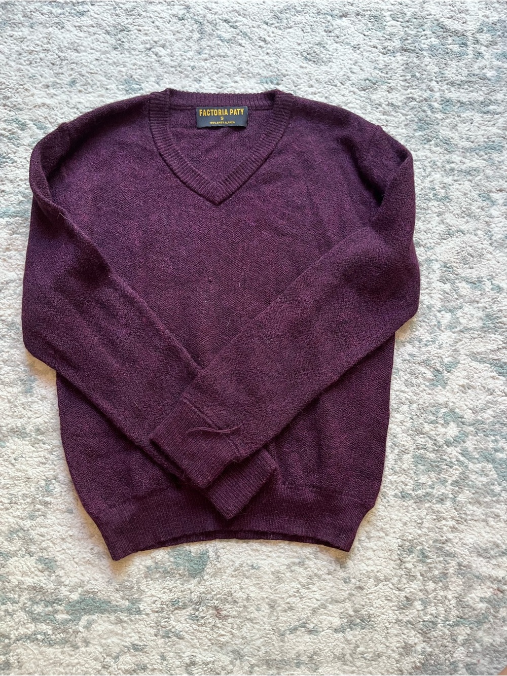 Women's V-Neck Sweater in Deep Plum